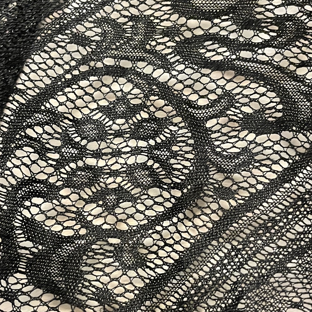 Elegant Black Lace Fringe Wrap with a little sparkle - Picture 3 of 5